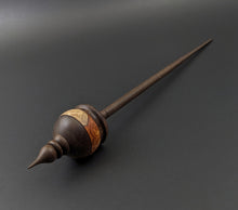 Load image into Gallery viewer, Cauldron spindle in amboyna burl and walnut