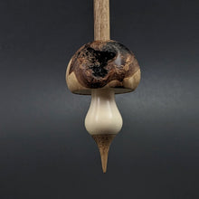 Load image into Gallery viewer, Mushroom support spindle in maple burl, holly, and walnut