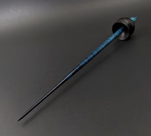 Load image into Gallery viewer, Cauldron spindle in African blackwood and hand dyed curly maple