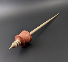 Load image into Gallery viewer, Teacup spindle in pink ivory and curly maple