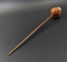 Load image into Gallery viewer, Mushroom support spindle in amboyna burl, holly, and walnut