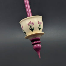 Load image into Gallery viewer, Teacup spindle in holly and hand dyed curly maple