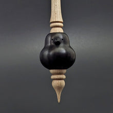 Load image into Gallery viewer, Bird bead spindle in African blackwood and curly maple