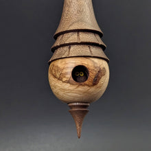 Load image into Gallery viewer, Birdhouse spindle in maple burl and walnut