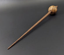 Load image into Gallery viewer, Bead spindle in maple burl and walnut with turquoise inlay