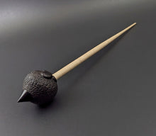 Load image into Gallery viewer, Sheep support spindle in African blackwood and curly maple