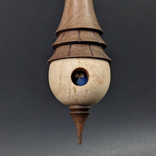 Load image into Gallery viewer, Birdhouse spindle in birdseye maple and walnut
