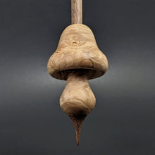 Load image into Gallery viewer, Mushroom support spindle in maple burl and walnut