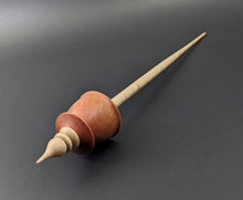 Load image into Gallery viewer, Teacup spindle in pink ivory and curly maple (<font color="red"<b>RESERVED</b></font> for MLSprague)