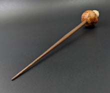 Load image into Gallery viewer, Mushroom support spindle in amboyna burl, holly, and walnut