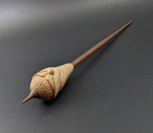 Load image into Gallery viewer, Gnome support spindle in maple burl and walnut