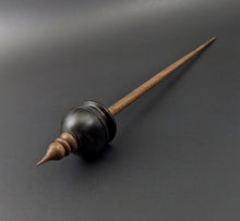 Load image into Gallery viewer, Cauldron spindle in African blackwood and walnut