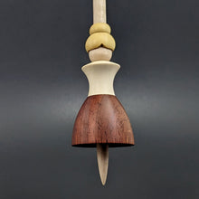 Load image into Gallery viewer, Tiny dancer spindle in padauk, holly, yellowheart, and curly maple