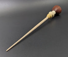 Load image into Gallery viewer, Tiny dancer spindle in padauk, holly, yellowheart, and curly maple