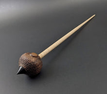 Load image into Gallery viewer, Sheep support spindle in walnut and curly maple