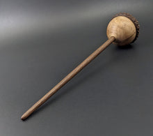 Load image into Gallery viewer, Acorn drop spindle in maple burl and walnut