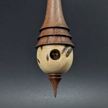 Load image into Gallery viewer, Birdhouse spindle in maple burl and walnut (<font color="red"<b>RESERVED</b></font> for PerditaXdream)