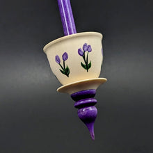 Load image into Gallery viewer, Teacup spindle in holly and hand dyed curly maple