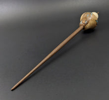 Load image into Gallery viewer, Mushroom support spindle in maple burl, holly and walnut with turquoise inlay