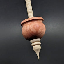 Load image into Gallery viewer, Cauldron spindle in pink ivory and curly maple