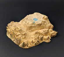 Load image into Gallery viewer, Spinning bowl in maple burl with turquoise inlay