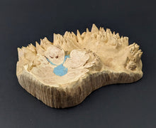 Load image into Gallery viewer, Spinning bowl in maple burl with turquoise inlay