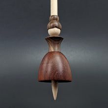 Load image into Gallery viewer, Tiny dancer spindle in Bolivian rosewood, padauk, and curly maple