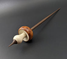 Load image into Gallery viewer, Mushroom support spindle in amboyna burl, holly, and walnut