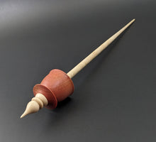 Load image into Gallery viewer, Teacup spindle in pink ivory and curly maple