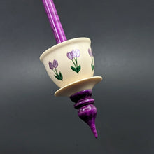 Load image into Gallery viewer, Teacup spindle in holly and hand dyed curly maple