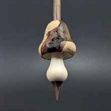 Load image into Gallery viewer, Mushroom support spindle in maple burl, holly, and walnut