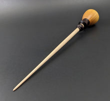 Load image into Gallery viewer, Tiny dancer spindle in osage orange, East Indian rosewood, and curly maple