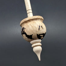 Load image into Gallery viewer, Cauldron spindle in maple burl and curly maple