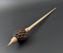 Load image into Gallery viewer, Dragon egg bead spindle in cocobolo and curly maple