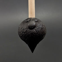 Load image into Gallery viewer, Sheep support spindle in African blackwood and curly maple