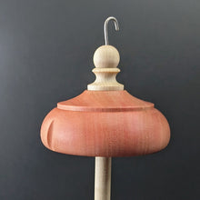 Load image into Gallery viewer, Drop spindle in pink ivory and curly maple