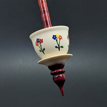 Load image into Gallery viewer, Teacup spindle in holly and hand dyed curly maple