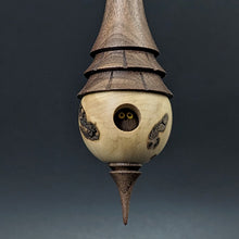 Load image into Gallery viewer, Birdhouse spindle in maple and walnut