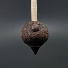 Load image into Gallery viewer, Sheep support spindle in walnut and curly maple