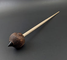 Load image into Gallery viewer, Sheep support spindle in walnut and curly maple