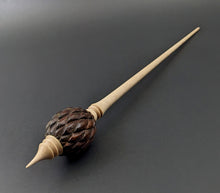 Load image into Gallery viewer, Dragon egg bead spindle in cocobolo and curly maple