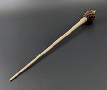 Load image into Gallery viewer, Dragon egg bead spindle in cocobolo and curly maple