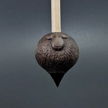 Load image into Gallery viewer, Sheep support spindle in walnut and curly maple
