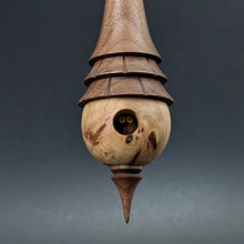 Load image into Gallery viewer, Birdhouse spindle in elm burl and walnut