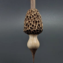 Load image into Gallery viewer, Morel mushroom support spindle in maple and walnut