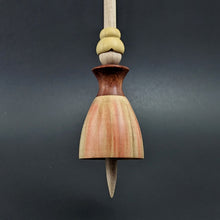 Load image into Gallery viewer, Tiny dancer spindle in flame box elder, bloodwood, yellowheart, and curly maple