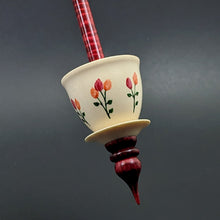 Load image into Gallery viewer, Teacup spindle in holly and hand dyed curly maple