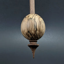 Load image into Gallery viewer, Egg bead spindle in spalted maple and walnut