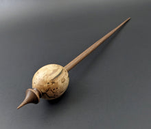 Load image into Gallery viewer, Egg bead spindle in spalted maple and walnut