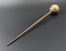 Load image into Gallery viewer, Egg bead spindle in spalted maple and walnut